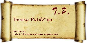 Thomka Palóma névjegykártya